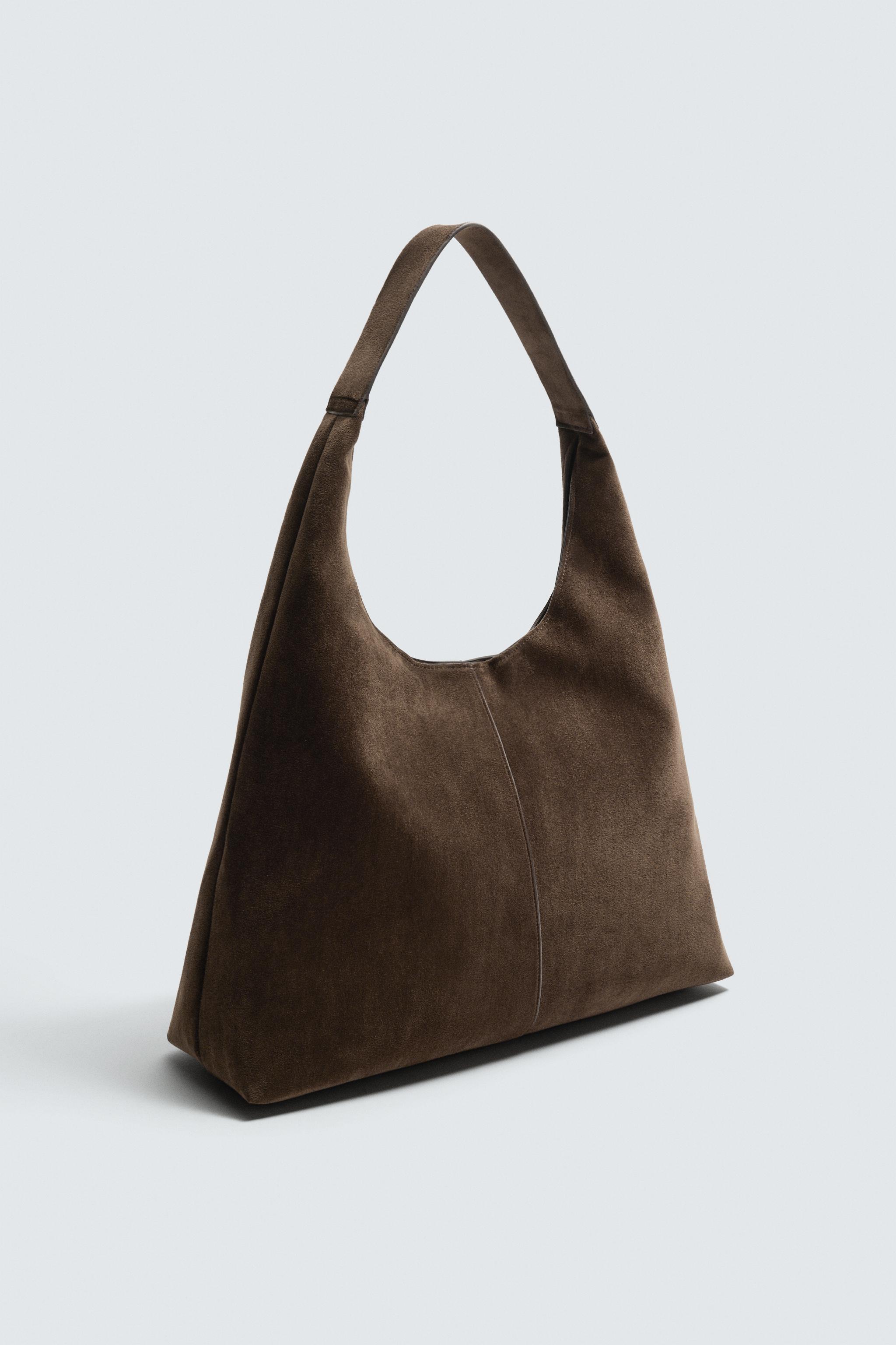 SPLIT LEATHER EFFECT SHOPPER BAG